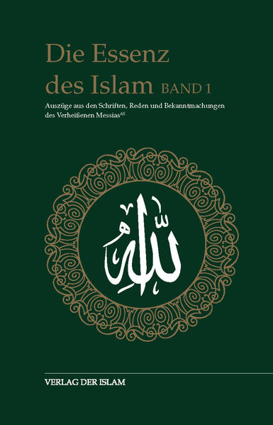 „Die Essenz des Islam“ ist die deutsche Ausgabe einer Sammlung von Auszügen aus den Schriften, Ansprachen und Bekanntmachungen des Verheißenen Messias, Hadhrat Mirza Ghulam Ahmad (as) von Qadian. 1889 erhob Hadhrat Ahmad (as) den Anspruch, jener Messias und Mahdi zu sein, dessen Ankunft in der Endzeit nicht nur im Islam sondern auch in anderen Religionen prophezeit wurde. Die Schriften des Verheißenen Messias sind für all jene ein Weckruf, die glauben, dass die Offenbarungen und Zeichen Gottes eine Angelegenheit längst vergangener Tage darstellen. Seine Schriften sind angefüllt mit Erörterungen über die Etablierung einer lebendigen Beziehung zu Allah, die Funktion, die Offenbarungen bei der Erlangung dieses Ziels innehaben, und der absoluten Notwendigkeit, der Lehre des Heiligen Propheten zu folgen und nach den Lehren des Heiligen Qur‘an zu leben. Gemäß den Prophezeiungen des Heiligen Propheten Muhammad (saw) sind sie jene spirituellen Schätze, die, verfasst mit göttlichem Beistand, der Menschheit auch in dieser Zeit den Zugang zu den leuchtenden Lehren des Islams und des Heiligen Qur’an ermöglichen. Dieser Band präsentiert in den Worten von Hadhrat Mirza Ghulam Ahmad eine Zusammenfassung seiner Ausführungen hinsichtlich vier Themen. Diese lauten: Islam