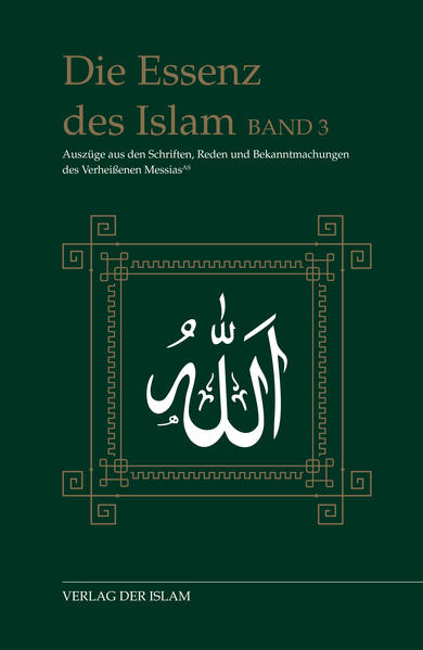 In allen großen Religionen ist von einem Reformer oder Messias die Rede, der in der Endzeit erscheinen wird, um in Zeiten höchster Not die Menschheit mit Gott zu versöhnen und ein himmlisches Zeitalter einzuleiten. Die Ahmadiyya Muslim Jamaat glaubt, dass in der Person von Hadhrat Mirza Ghulam Ahmad (as) ebenjener Verheißene Reformer und Messias erschienen ist, der als Prophet Gottes die letzte von Gott offenbarte Religion, den Islam, in seinem ursprünglichen Glanz etablierte und der Menschheit dadurch enen aufgeklärten und einleuchtenden Weg zu Gott ebnete. In diesem Band sind Auszüge aus dem umfassenden literarischen Schaffen des Verheißenen Messias (as) zusammengetragen, die das Wesen seiner Lehre, der wahren Lehre des Islam abbilden. Dabei beleuchtet dieser dritte Band dreizehn Themen: Die natürlichen, moralischen und geistigen Zustände des Menschen