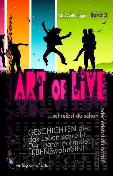 schreibst du schon oder erlebst du noch?.das ist das Motto der art of live - Xtra-Anthologie. Geschichten, die das Leben schreibt. 294 Buchseiten gefüllt mit Literatur aus und über das Leben ansich. 18 ausgewählte Autorinnen und Autoren präsentieren lebensnahe Wortkunst. Werfen Sie einen Blick hinter die Kulissen und die Menschen, die dahinter stehen. In eine Welt des Lebens aus einer anderen Perspektive, sozusagen als Betrachter. Humorvolle, nachdenkliche, reale Erlebnisse, die Ihnen das Wortschauspiel präsentiert. Lassen Sie sich darauf ein und fühlen Sie mit. - Entwickeln Sie Antennen des Feingefühls und Miteinanders. Geschichten, wie das Leben sie schreibt aus der Sicht eines anderen … Ein Buch des Lebens aus dem „real live“, das in allen Facetten erscheint. Treten Sie ein in die Welt des mitmenschlichen Lebensschauspiels der Literatur und freuen Sie sich, dadurch ein Teil von Art of Live zu sein - in Gedanken, Worten und Lesetaten, die aus der Perspektive des individuellen Betrachters durch einen Blick hinter die Kulissen der menschlichen Natur „im wahren Leben“ belohnt wird. Fühlen Sie sich ein und erleben das Leben aus einem anderen Blickwinkel, der bestimmt auch Ihre gefühlvollen Sinne berührt, und nun präsentiert wird von: Silvia J.B. Bartl Karl-Heinz Franzen Dr. Jürgen R. von Gernler Cornelia Gutzeit Katja Heimberg Barbara Kopf Eva Manstorfer Michael Masomi Christina Maverik Britta Modler Inge Paprotka Raissa Pasichnyk Margrita Plychta Kunigunde Schlereth Daniel Schöppe Ute AnnaMaia Schuster Jutta Maria Tschürtz Gabriele Ziegler ISBN 3-940119-40-7 / 978-3-940119-40-7 Buchseiten 294 - s/w / 18 Seiten farbig illustriert Buchhandelspreis: 17,50 € Erscheinungsdatum 17. März 2010 virtuell blätterbare Leseprobe auf der website art of live - und holen Sie sich de speziellen dafür kreierten Sound der art of live "SURVIVE" - ein Song von All-U-Can-Eat production (Musikbereich by art of arts)