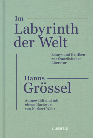 Hanns Grössel war für den deutschsprachigen Raum einer der wichtigsten Vermittler französischer und skandinavischer Literatur, nicht nur als Literaturredakteur im WDR und Übersetzer, sondern auch als Essayist und Kritiker. Wenn Hanns Grössel mit ansteckender Neugier und Respekt über Bücher sprach oder schrieb, entfalteten sich die Lebens-, Werk- und Editionsgeschichten zu literaturhistorischen Erzählungen, fundiert, kenntnisreich, manchmal auf originelle Weise eigenwillig und immer begeisternd. Er erzählte mit Lust und machte Lust auf Literatur, insbesondere auf die französische und die skandinavische (vor allem dänische) Literatur, für die er Bedeutendes geleistet hat. Norbert Wehr hat für eine große Retrospektive Beiträge ausgewählt, die sich in der Zusammenstellung als Hanns Grössels persönliche französische Literaturgeschichte lesen lassen. Der Band bietet mit seinem literaturhistorischen Panorama aus Einzelbetrachtungen nicht nur einen aufschlussreichen Überblick, sondern auch einen ausgezeichneten Einstieg in das literarische Universum der französischen Literatur.