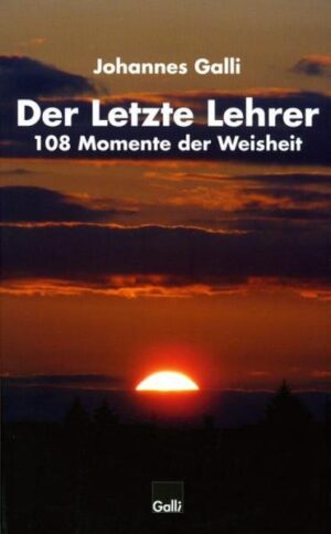 Johannes Galli im Vorwort: „Das vorliegende Buch „Der Letzte Lehrer“ kann dreifach verwendet werden: Einmal liest man es so, wie man andere Bücher auch liest. Man kann sich aber auch durcharbeiten: Jeden Tag nimmt man sich eine der einhundertacht Momente der Weisheit vor, um sie auf Tiefe und Wahrheitsgehalt zu überprüfen. Dieses Buch ist aber auch als Orakel zu nutzen. Man stelle eine Frage und schlägt das Buch dann spontan irgendwo auf und dort steht dann die Antwort schwarz auf weiß! Der Letzte Lehrer ist eine Präsentation vieler gedanklicher Diamanten… Wer die Geschichten mit dem Herzen liest, wird hie und da erschrecken. Keine Angst! Damit sich etwas bewegt, ist hie und da unbedingt ein Schock nötig. So will der Letzte Lehrer auf keinen Fall belehren, sondern lediglich Bewegung ins Leben bringen!“