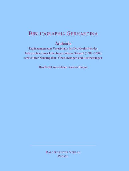 Der vorliegende Band bietet zahlreiche bibliographische Nachweise von Schriften des führenden lutherischen Barocktheologen Johann Gerhard (1582-1637) und schreibt die im Jahre 2003 publizierte Bibliographia Gerhardina fort. Ein Schwerpunkt innerhalb der Addenda liegt auf der Erfassung von bislang nicht verzeichneten Gelegenheitsschriften, die es erlauben, Gerhards Gelehrtennetzwerke noch präziser zu profilieren. Besonderes Augenmerk gilt zudem ergänzenden bibliographischen Angaben, die die Rezeption der Schriften Gerhards im angelsächsischen und nordamerikanischen Sprachraum dokumentieren. Detaillierte Register (Personen, Drucker, Verleger, Druckorte) erschließen das Werk.