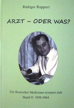 Auf zwölf Schuljahre folgten weitere zwölf Jahre Ausbildung. Im Frühjahr 1958 beendete Rüdiger Ruppert erfolgreich sein Medizinstudium in Rostock. In Ermangelung seiner klinischen Ausbildungsstelle am Heimatort begann er im April seine Pflichtassistenz am Institut für Sozialhygiene bei Professor Mehlan. Vielfältige Aufgaben galt es zu erledigen, sehr oft auch nicht medizinischer Art. Abwechslung ergab sich durch Einsätze in Gesundheitseinrichtungen, in denen aus Ärztemangel eine Notsituation entstanden war. Denn trotz aller Anlaufschwierigkeiten war es Rüdiger Rupperts Ziel, ärztlich tätig zu sein. Darum nahm er diese Aufgaben gern wahr. So gehörte er zu den ersten Medizinern, die als Betriebsarzt der Universität eingesetzt wurden. Im zweiten Teil seiner Lebenserinnerungen beschreibt der Autor ausführlich den nicht ganz einfachen Weg, der zur Schaffung des Betriebsambulatoriums der Universität Rostock führte, dessen Leitung er später übernahm. Seine ärztliche Tätigkeit wurde immer wieder unterbrochen durch andere Verpflichtungen, die so gar nicht dem Alltag eines Mediziners entsprachen. So stellte er sich oft die Frage: Arzt - oder was?