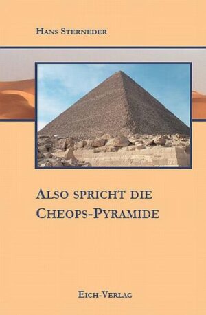 „Also spricht die Cheops-Pyramide“ erschien kurz vor Hans Sterneders 80. Geburtstag und ist ein klassischer Einweihungsroman. Mit ihm kehrt der Dichter zurück zu den Wurzeln seines spirituellen Schaffens. Ähnlich wie im „Wunderapostel“ mehr als 40 Jahre zuvor erzählt er von einem nach Wissen und Erkenntnis strebenden jungen Mann, der einem geheimnisvollen Adepten begegnet. Ein alter Ägypter enthüllt dem deutschen Ingenieur Oswald Niebergall das versunkene Menschheits-Urwissen und zeigt auf, dass in ihm allein die Antwort auf das brennende Forschen nach dem Sinn des Lebens zu finden ist. „Also spricht die Cheops-Pyramide“ ist das Vermächtnis eines großen Mystikers.