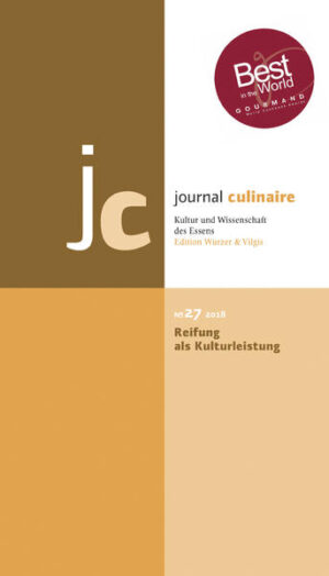 Es ist tatsächlich passiert: Am 26. Mai 2018 wurde das Journal Culinaire bei den Gourmand World Cookbook Awards im chinesischen Yantai mit dem Titel »Best in the World« ausgezeichnet. Dass unser Projekt das Siegertreppchen erklomm, ist Bestätigung und Ansporn zugleich. Wir freuen uns sehr - und reichen die Trophäe mit einigem Stolz an unsere engagierten Autorinnen und Autoren weiter! Auch für die vorliegende 27. Ausgabe des Journal Culinaire haben sich über ein Dutzend Beitragende begeistern lassen. Reifung ist in der aktuellen kulinarischen Diskussion kein zentrales Thema. Zu Unrecht, wie sich eindrücklich zeigt: Das Themenfeld hat viele spannende und auch überraschende Facetten. Die Frische ist in der Gastronomie wie im Lebensmittelhandel der weitaus positiver besetzte Begriff. Er eignet sich für die werbende Beschreibung von Lebensmitteln deutlich besser als Reife. Doch schon bei den ersten Reflexionen wird die Bedeutung der Reife greifbar. Nicht Reife und Frische sind ein Gegensatzpaar, sondern Reife und Unreife. Sofort wird es überaus schwierig und komplex: Wann ist ein Apfel wirklich reif? Wie erkenne ich eine reife Kartoffel? Wann ist Fleisch »reif« für den Verzehr? Welches Fleisch muss reifen, welches nicht? Ist dieser Käse nur einfach jung - oder tatsächlich noch unreif? Warum schmeckt den Heranwachsenden der Wein nicht, dem ihre Eltern mit Begeisterung zusprechen? Sind sie vielleicht noch nicht reif genug? Von einer mühsamen Suche nach Reifung kann keine Rede sein: Sie ist allgegenwärtig. Auf den folgenden Seiten finden Sie einen begrenzten Ausschnitt zum Thema