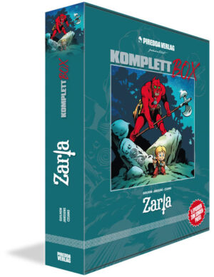Zarla wohnt bei ihrem Großvater Lotfrig, zusammen mit der Riesin Garda und dem Drachen- Jagdhund Hydromel. Dieser beschützt das kleine Mädchen vor allen möglichen Gefahren. Dazu verwandelt er sich in einen schrecklichen Bull- Krieger... Die Alben dieser Serie sind in einer extra dafür entworfenen Box (Krempelschachtel) aus hochwertigem Karton und das alles zum Sonderpreis!