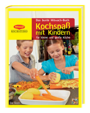 Zusammen macht Kochen doppelt Spaß! Aufgrund des großen Erfolgs der Kinderkochkurse, die in den Maggi Kochstudios angeboten werden, sowie der Nachfrage nach entsprechenden Rezepten, bringt Maggi nun das erste Kochbuch für Kinder heraus. Die Rezepte sind, wie typisch für Maggi, gelingsicher, preisgünstig und schnell zubereitet. Dazu sind sie kindgerecht und entsprechen den Anforderungen an eine ausgewogene, gesunde Ernährung. Neben den zahlreichen Rezepten mit ansprechenden Food-Bildern bietet das Buch jede Menge Spiel, Spaß und Informationen rund um Küchenalltag, Lebensmittel und gemeinsame Mahlzeiten. So lernen die Kinder zum Beispiel, wie man eine Zwiebel schneidet, finden in einem Experiment heraus, wie man das Alter von Eiern bestimmen kann oder erhalten grundlegende Hinweise zu Küchenhygiene und Tischdekoration. Bastel- und Spielideen runden das Buch ab.