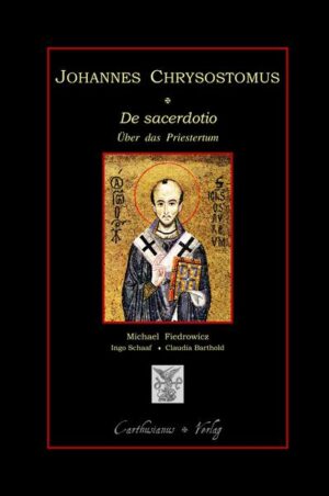 Hinweis für Buchhandlungen zur Bestellung: Am einfachsten per eMail (carthusianus@t-online.de) oder per fax (03222 900 026 9) Der Dialog De sacerdotio ist eine der bekanntesten Schriften des Johannes Chrysostomus (349-407). Innerhalb der patristischen Literatur gilt es als das klassische Werk zum Thema des Priestertums. Es reiht sich ein in die zahlreichen Bemühungen um eine Reform des Klerus in der zwei-ten Hälfte des 4. Jahrhunderts. Als Reformschrift, die eine Erneuerung der Kirche durch eine geistliche Erneuerung des priesterlichen Amtes erstrebt, ist das Werk von zeitloser Bedeutsamkeit und erweist sich gerade in der heutigen Epoche, die der des Chrysostomus in vielem gleicht, von unverminderter Aktualität. Der Band enthält eine umfangreiche Einleitung zu Autor und Werk, die Anlaß und Intention, Historizität der Rahmenhandlung, Quellen und Vorbilder behandelt. Ausführlich wird die Theologie des Priestertums bei Chrysostomus dargestellt, wobei die Ausführungen des Dialogs durch viele weitere Aussagen aus den sonstigen Schriften des Kirchenvaters vertieft und abgerundet werden. Schließlich wird die Rezeptionsgeschichte nachgezeichnet, die erkennen läßt, wie dieser Dialog alle Jahrhunderte hindurch höchste Wertschätzung in der Kirche des Ostens wie des Westens erfuhr. Es folgt der griechische Text mit einer neuen deutschen Übersetzung, die erstmals die zur Zeit maßgebliche kritische Edition von A.-M. Malingrey in den „Sources Chrétiennes“ (1982) zur Grundlage hat. Ein ausführlicher Kommentar erläutert den Text.