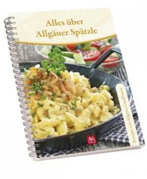 Kochbuch „Alles über Allgäuer Spätzle“ Wer kennt sie nicht, die goldgelben Kässpätzle, die zusammen mit schmelzendem Käse und in Butter angerösteten Zwiebeln ein Allgäuer Leibgericht sind. Mit Spätzle kann man aber noch viel mehr machen – der Phantasie sind keinerlei Grenzen gesetzt. Von den Backspätzle angefangen über Schinken-Spinat-Spätzle bis hin zu Schokospätzle ist das Angebot ungeheuer vielseitig. Einen Überblick bietet ab sofort das Kochbuch „Alles über Allgäuer Spätzle“ vom AVA-Agrar Verlag Allgäu. Über 80 Spätzlerezepte von Allgäuer Landfrauen werden mit Bildern anschaulich präsentiert und die Zubereitung erklärt. So enthält das Kochbuch viele traditionelle Gerichte aus dem Allgäu, wie beispielsweise original Allgäuer Kässpatzen, aber auch zahlreiche neue und moderne Kreationen, wie etwa Joghurtspätzle. Neben den leckeren Gerichten sorgen auch Informationen zu den Inhaltsstoffen für Spätzle sowie Erklärungen der Grundlagen und benötigte Geräte fürs Spätzlekochen für informatives Hintergrundwissen. Lassen Sie sich überraschen und probieren Sie die kreativen Rezepte einfach aus – guten Appetit! Alles über Allgäuer Spätzle 14,8 x 21cm durchgehend farbig bebildert Spiralbindung 208 Seiten Artikel-Nr.: 0202