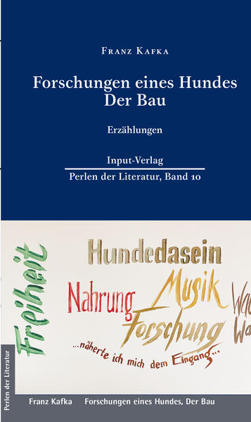 Spannend, erkenntnisreich und unterhaltsam wird die Sicht eines Hundes auf seine Welt beschrieben - keineswegs bedrückend, sondern im besten Sinn kafkaesk. In der zweiten Erzählung, „Der Bau“, wartet der Beobachter auf „das Tier“. Beides sind selten veröffentlichte Texte Franz Kafkas von 1922. Ein alter Hund berichtet von seinen vergeblichen, lebenslangen Forschungen über die grundlegenden Fragen des Hundedaseins. Dabei wendet er sich auch der Frage der Nahrung zu. Außerdem erfahren wir von ihm etwas über die Wissenschaften der Musik. Er gesteht sich aber seine Unfähigkeit in wissenschaftlichen Belangen ein und verweist auf seinen Instinkt. Am Ende führt er die Freiheit an: „Freilich, die Freiheit, wie sie heute möglich ist, ist ein kümmerliches Gewächs. Aber immerhin Freiheit, immerhin ein Besitz.“ Aus der Erzählung „Der Bau“, bei der Hauptperson und Gegebenheiten unklar sind, soll hier nur ein Satz zitiert werden: „Und nun, schon denkunfähig vor Müdigkeit, mit hängendem Kopf, unsicheren Beinen, halb schlafend, mehr tastend als gehend, nähere ich mich dem Eingang.“