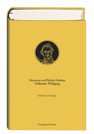 Hermann von Pückler-Muskau: Vorletzter Weltgang. Semilasso in Europa. Mit 3 Karten und einem Porträt des Autors. Im Jahr 2013 erschien im »Verlag der Pioniere« der Band »Semilasso in Afrika«, in dem Hermann von Pückler-Muskau seine Reise durch Algerien und Tunesien beschreibt. Hier folgt ihm (bzw. geht ihm inhaltlich voraus) der Teil seiner Reise, der ihn von Bad Muskau nach Toulon führte, von wo aus er 1835 nach Algier übersetzte. Der Landbesitz des Fürsten Hermann von Pückler (1785–1871) in Muskau war einer der größten Preußens. Allerdings hatte die aufwendige Gestaltung der Parkanlagen den größten Teil seines Vermögens aufgezehrt. Im Bemühen, den Besitz zu retten, schlug seine Frau Lucie ihm 1823 vor, sich pro forma scheiden zu lassen und nach England zu reisen, um sich eine neue, und zwar eine reiche, Ehefrau zu suchen. Diese fand er zwar nicht, doch Lucie von Pückler gab die Briefe, die er ihr von der Reise geschrieben hatte, als Buch heraus und initiierte seinen ersten Erfolg als Schriftsteller. Diese Art des Gelderwerbs behagte dem Fürsten ungemein, und so begann er im Mai 1834 seine »Grand Tour«, die ihn über Frankreich, Tunesien, Griechenland, Ägypten, den Sudan und schließlich über die Türkei wieder nach Hause führen sollte. Die erste Station macht Pückler in Karlsbad