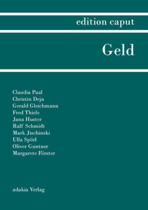 Kursstürze, Rettungsschirme und Unsicherheit. Das Thema Geld beherrscht den medialen Diskurs. Die Politik greift in die Wirtschaftssysteme ein, Schuldenberge sind kaum noch überschaubar und keine Anlageform verspricht mehr Sicherheit. Doch wie sicher kann eine Geldanlage überhaupt sein? Was bedeutet unser Bezug zum Geld? Wie sind die Auswirkungen der Krise in der kleinsten Wirtschaftseinheit, dem Menschen? Wird Geld götzengleich angebetet? Woher kommt der Glaube an die Wertigkeit eines kleinen Fetzens Papier, den irgendjemand bedruckt und somit einen Wert gegeben hat? In der ersten Auflage der edition caput setzen sich 10 Thüringer Autoren mit diesen Fragen in Kurzgeschichten und Essays auseinander. Diese Reihe bildet den Beginn einer Edition, die zu verschiedenen Themen fortgesetzt wird.