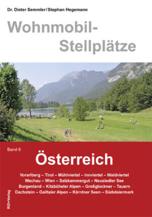 Für Wohnmobile gibt es ab sofort den neuen Stellplatzführer „Österreich“. Das Buch führt über 210 Seiten in 18 Wochenreisen durch die schönsten Gebiete in Österreich und kostet im Verkauf 19,90 €. Diese Neuerscheinung im Format 14,8 x 21 cm ist in unserem Hause Rid+Verlag erschienen. Der Autor sind Dr. Dieter Semmler, die Fotos und Recherchen sind von Dr. Dieter Semmler sowie Stephan Hegemann. Alle Plätze sind in Routen (Wochentouren) eingebunden und genau beschrieben und bewertet. Farbige Stellplatzfotos, Postleitzahlen, Straßennamen erleichtern die Auswahl und das Auffinden der empfohlenen Plätze. Als besonderer Service werden alle Stellplätze mit zwei Koordinatensystemen angegeben. Listen mit gebührenfreien Plätzen, Städtelisten, eine Aufstellung von Plätzen an Bädern oder Seen sowie an Seilbahnen und Liften runden das Angebot ab. Die Touren führen von der Bregenzer Seebühne im Vorarlberg mit seinen Dreitausendern über Tirol und den Weinbergen der Wachau bis zu einem Kurzbesuch im Weißen Rössl am Wolfgangsee. Weiter geht´s zum Neusiedlersee oder auch einem Besuch in der Hauptstadt Wien ins Salzburger Land. Vielen Touren locken quer durch die Alpen bis in die Südsteiermark rund um Graz. Der Stellplatzführer beschreibt Sehenswertes und liefert die „Schlafplätze“ dazu.