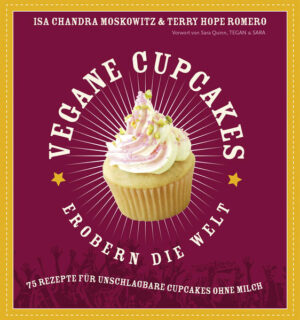 Das mehrfach ausgezeichnete Bestseller-Backbuch gibt es endlich auch in deutscher Sprache. Die allererste Anleitung für köstliche, dekadente, milchfreie Cupcakes mit der Garantie, auch Omnivore zu begeistern. Die beiden Vegan-Köchinnen stellen 75 Rezepte für Cupcakes und Frostings vor einige neuartig, einige klassisch mit wunderschönen Farbfotos. Weiters verraten Isa und Terry Geheimnisse, wie man Backversagen vermeiden kann, inspiriert dekoriert, garniert wie ein Profi und für vegane Zutaten einkauft.