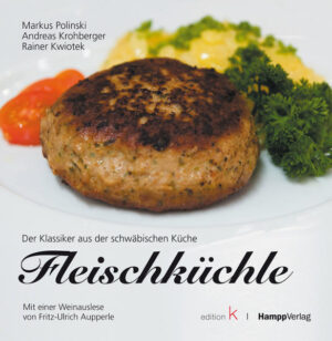 Die besten Rezepten für Fleischküchle mit Kartoffelsalat So vielgestaltig wie die Landschaft ist auch die Küche in Schwaben. Sie kennt viele wunderbare Gerichte. Nicht wenige davon hat schon die Oma nach überlieferten Rezepten gekocht. Nicht von ungefähr sind es die einfachen Gerichte, die vielen zur Leibspeise geworden sind. Fleischküchle mit Kartoffelsalat ist so ein Klassiker der schwäbischen Küche. Fleischküchle gibt es nicht nur unter den verschiedenen Bezeichnungen als Frikadellen, Buletten oder Fleischpflanzerl, sondern auch in geschmacklich originellen Varianten - so verschieden wie die Menschen und Regionen im Genießerland Baden-Württemberg. Jede Köchin und jeder Koch "schwört" auf das eigene Rezept. In diesem kleinen, aber feinen Kochbuch stellt Markus Polinski, Patron des Restaurants "Lamm" in Remshalden-Hebsack, die besten Rezepte für diese wohlschmeckende Speise vor. Zudem haben Eckart Witzigmann, der "Koch des Jahrhunderts", und Spitzenkoch Vincent Klink ihre Lieblingsrezepte für das Fleischküchle beigesteuert. Schon immer erfüllt der Wein seine ureigenste Bestimmung als Begleiter des Essens. Welcher Wein passt zu welchem Essen? Zu Fleischküchle - egal nach welchem Rezept - schmecken die "einfachen" Weine am allerbesten, die der leidenschaftliche Weinfreund Fritz-Ulrich Aupperle für Sie ausgesucht hat