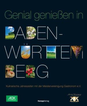 Baden-Württemberg kulinarisch zu erleben, heißt eine heimatverbundene, nachhaltige, aber zugleich auch innovative und fantasievolle Küche zu genießen. Dass sich Genuss und gesunde Ernährung dabei nicht ausschließen müssen, beweisen 18 Köche der Meistervereinigung Gastronom Baden-Württemberg e. V., die dafür Einblick in ihre Töpfe gewährt haben. In Kooperation mit der AOK Baden-Württemberg ist so ein Kochbuch entstanden, das aufzeigt, was genialer Genuss im Ländle bedeutet: Aus erntefrischem Obst und Gemüse sowie natürlichen, unverarbeiteten Produkten der Region entstehen kreative Menüs, die die Liebe zur heimischen Geschmacksvielfalt und zu den Kochtraditionen des Genießerlandes widerspiegeln. Dabei werden Saibling, Forelle und Zander zu außergewöhnlichen Fischgerichten, Wildkräuter verleihen Speisen Raffinesse, Fleisch von Alblinsenschwein oder Uria-Rind verwandeln sich in köstliche Variationen, und vollaromatische Früchte von Streuobstwiesen werden zu köstlichen Dessertkreationen. Lassen Sie sich von der Vielfalt Baden-Württemberg zum genialen Genuss verführen!