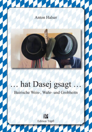 Der Bayer redet nicht den ganzen Tag. Er zieht sich auch gerne mal in seine - allein seine - Lebensnische zurück und betrachtet mit scharfem Blick, mit offenem Ohr und mit wachem Sinn seine Umgebung, taxiert Menschen und Medien - und schält sich so seine Weisheiten, bildet sich seine eigenen Wahrheiten, und schreckt auch vor Grobheiten nicht zurück. Weis- und Wahrheiten verhallen leicht, Grobheiten werden noch am ehesten wahrgenommen. Und da gibt es nun die schönen Momente geselliger Runden, die dazu geschaffen sind, der bairischen Volksseele Luft zu verschaffen, den verhaltenen Mund zu öffnen. Dann sprudeln sie, die Sprüche, die überkommenen, erdachten, gefundenen auf den Tisch. Und noch hier versucht der Alt-Bayer sich scheuverschmitzt in die Ecke der Anonymität zu verdrücken, indem er seine ureigenste Kunde, seine Mutmaßung, einem Dritten in den Mund schiebt: „… hat Dasej gsagt…“ -