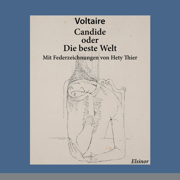 1949, vier Jahre nach Kriegsende, legte der heute kaum noch bekannte Schriftsteller Rudolf Schneider-Schelde eine Neuübersetzung von Voltaires berühmtem Roman über den Irrglauben an den Sieg des ­Guten in der Geschichte vor. Im gleichen Jahr präsentierte das Dortmunder Ostwall-Museum einen „Candide-Zyklus“ mit 25 Federzeichnungen der jungen Künstlerin Hety Thier. Zeitgenossen urteilten: „Hety Thier, früh gereift, von hoher Intelligenz, brillanter technischer Erfahrung … muss seit dem ‚Candide’ zu den großen Hoffnungen der deutschen Grafik gezählt werden.“ Die erst 31-jährigen Hety Thier wurde 1951 einstimmig in die progressive und zur Abstraktion tendierende Künstlervereinigung „Neue Rheinische Sezession“ aufgenommen, was als besondere Auszeichnung galt. Studiert hatte die aus Westfalen stammende Künstlerin an der Düsseldorfer Kunstakademie und an der Berliner Akademie der Künste. 1952 starb Hety Thier mit nur 33 Jahren an den Folgen eines Auto­unfalls - und geriet allmählich in Vergessenheit. In dieser „Candide“-Ausgabe liegt ihr damals aufsehenerregender Zyklus nun erstmals zusammen mit dem illlustrierten Werk im Druck vor.