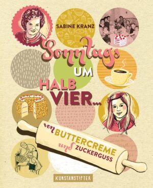 Von der Himmelstochter und dem Frankfurter Kranz über Spiegeleierkuchen bis zum Kalten Hund: Entgegen dem Trend zur schlanken mithin veganen Küche, liefert Sabine Kranz Anregungen für kalorienreiche Köstlichkeiten voller Buttercreme, Sahne und Zuckerguss - ohne ein schlechtes Gewissen. Die Frankfurter Zeichnerin hat in ihrer Familie nach Rezepten gesucht - und allerlei Klassiker, die wir alle aus unserer Kindheit kennen, bei Oma Erna oder Onkel Bernd gefunden. Das Ganze hat sie liebevoll bebildert. Ihre Illustrationen sind bunte und prächtige Collagen, von französischen Comics und dem typischen Zeichenstil der 50er-Jahre inspiriert. In ihren Heile-Welt-Bildern fallen Himbeeren vom Himmel, sitzt die Familie sonntags bei Kaffee und Kuchen im Garten und dreht sich das Riesenrad mit Sissi.