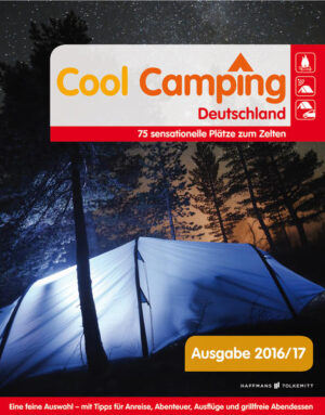 Campen ist nicht mehr spießig. Keine Lust auf Klimaanlage und Frühstücksbuffet? Dann raus in die Natur. Am Wochenende vor den Toren der Stadt, am Strand, im Wald, auf einer Wiese beim Bauern: Nicht wild campen, aber frei und an besonderen Orten unterm Sternenhimmel schlafen und im Morgentau aufwachen. Dieses Buch ruft eine neue Ära des Campens auf, für eine neue Generation. Die Neuausgabe 2015/16 von "Cool Camping Deutschland" enthält 75 besondere Zeltplätze und wurde vom Autor grundlegend aktualisiert. Mit vielen neuen Plätzen, Fotos, Karten und praktischen Hinweisen zur Anreise, Unterbringung, Verpflegung etc.!