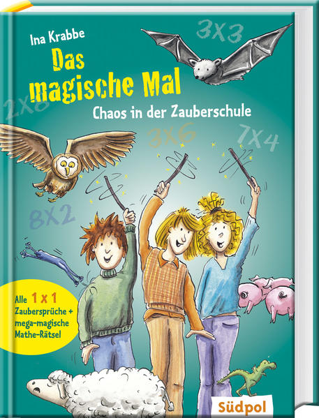 Eine lustig- schräge Geschichte um drei Zauberschüler, das Einmaleins und eine geheimnisvolle Steintafel: Clarissa, Marlon und Elmar müssen 1x1- Zaubersprüche büffeln. Besonders Marlon ist das ein Gräuel, bis sie in der Schulbibliothek auf Schloss Simbalablitz eine alte Steintafel finden, die einen geheimnisvollen Verstärkungszauber freisetzt und ein heilloses Chaos in ihrer Schule anrichtet. Plötzlich wimmelt es in den Klassenräumen von Minischweinen, Eulen, Fledermäusen und Knallfröschen. Was für ein Spaß! - bis Frau Professor Siebelschreck und Herr Doktor Düstermann auftauchen und die Zauberschule schließen lassen wollen! Doch wie lässt sich das magische Mal stoppen? Und was hat die Direktorin Professor Grimbaldi mit alldem zu tun? Die drei Freunde setzen alles daran, die Rätsel zu lösen, um Schloss Simbalablitz zu retten. Die Zeit drängt!