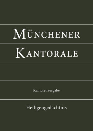 Die Kantorenausgabe enthält die Vertonungen des Antwortpsalms (ohne Begleitsatz zum Kehrvers), den Ruf vor dem Evangelium mit einstimmiger Versvertonung und einige spezielle Kantorengesänge. Erarbeitet von Markus Eham, Bernward Beyerle, Gerald Fischer, Michael Heigenhuber und Stephan Zippe, unter Mitwirkung von Rupert Berger. Hg. von der Abteilung Kirchenmusik im Ordinariat des Erzbistums München und Freising.