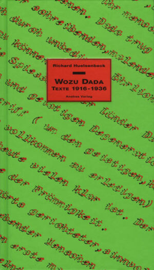 Der Band enthält die verstreut veröffentlichten programmatischen Zeitschriftenbeiträge Huelsenbecks über Dada, von den Anfängen in Zürich 1916 bis zur Emigration des Autors in die USA 1936, sowie einen unbekannten Erinnerungstext Huelsenbecks an das Cabaret Voltaire in Zürich, der in den 20er Jahren entstanden ist. Neben einem Nachwort gibt ein Kommentar Auskunft zur Entstehung und zum Inhalt der einzelnen Texte sowie zahlreiche neue Hinweise für die Dada-Forschung.