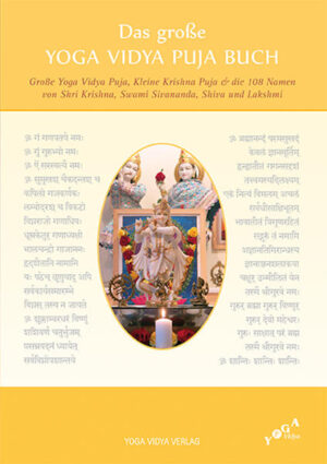 Das große YOGA VIDYA PUJA BUCH enthält Anleitungen und Erklärungen zu verschiedenen indischen Ritualen aus der Sivananda-Tradition in Rishikesh (Indien), wie sie heute bei Yoga Vidya praktiziert werden.Die „Große Yoga Vidya Puja: ist eine besondere, von Swami Vishnudevananda überlieferte Zeremonie, in der sowohl Shri Krishna als auch Sadguru Swami Sivananda geehrt werden. Des Weiteren wird die „Kleine Krishna Puja: beschrieben, wie sie bei Yoga Vidya (in Bad Meinberg) jeden Abend im Krishna-Raum gehalten wird, sowie auch die 108 Namen von Shiva und Lakshmi zur Verwendung für Pujas, die diesen göttlichen Aspekten gewidmet sind. Wer einer Puja beiwohnt, fühlt sich sofort inspiriert und wird von einem besonderen Frieden erfüllt. Diese kleine Buchserie über indische Rituale soll allen wissbegierigen Aspiranten dabei helfen, diese besser zu verstehen und die Mantras leichter rezitieren zu können, und bietet eine wundervolle Gelegenheit, Geist und Seele zu erheben.