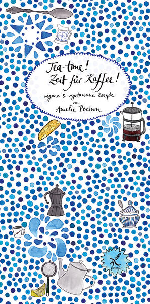 Hier kommt das dritte Rezepteheft von Amelie Persson. Und dieses Mal „machen wir Blau“! Die schönste Zeit des Tages ist die kleine Aus-Zeit, wenn Tee oder Kaffee serviert wird. Glühend heiß oder erfrischend kalt. Dazu gibt es süße Naschereien oder herzhafte kleine Speisen - vegan, vegetarisch und glutenfrei. Amelie Persson verrät ihre liebsten Kaffeetricks, raffinierte Tee-Rezepte und schnell zubereitete zuckrige, sowie salzige Leckereien für eine genussvolle Pause.