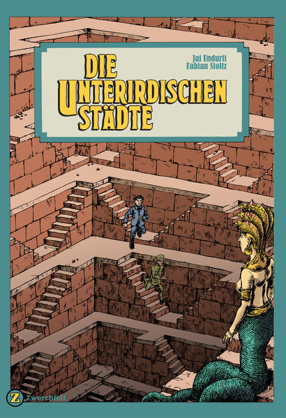 Der erste Weltkrieg. Britische und deutsche Soldaten stehen sich im Grabenkrieg gegenüber. In einem Schacht unter dem Niemandsland treffen ein Sprengkommando der deutschen Truppen und eines indischer Soldaten unter britischem Befehl nach einer Explosion aufeinander. Nur ein Inder und ein Deutscher überleben - gemeinsam verschüttet, versuchen sie gemeinsam aus der Tiefe zu entkommen. Jai Undurti und Fabian Stoltz schicken ihre beiden Helden auf eine Reise durch das Innere der Erde, wo die Gottheiten des Sanskrit auf Figuren der deutschen Sagenwelt und steampunkige Maschinen aus Verne’scher Science- Fiction treffen und riesige unterirdische Städte existieren. Eine Halluzination, ein Road Movie unter der Erde. »Here, Past Present and Future all take place at the same time.« sagt Jai Undurti, der DIE UNTERIRDISCHEN STÄDTE schrieb, über die indische Stadt Delhi. »Da hast du alles direkt nebeneinander - hier eine Händler mit Eselskarren, direkt daneben die Büros eines Hi- Tech- Unternehmens,« so Fabian Stoltz, der Zeichner des Comics, »Hier steht Amazons weltweit größtes Verteilerzentrum. Einige Leute sind megavernetzt, andere leben noch wie im 19. Jahrhundert.« Die beiden haben sich über das Projekt 040 des Goethe Zentrums Hyderabad kennengelernt, für das ein Comic zur INDIA WEEK in Hamburg entstehen sollte. Jai ist Journalist und Verlagsmitarbeiter, ein großer Fan von Jules Verne. Er und Fabian schrieben 2017 eine erste Version der Geschichte über Skype und Telefon