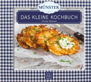 Es ist wieder da! Mittlerweile in der 2. Auflage und noch schöner: „Münster - Das kleine Kochbuch“, 30 Rezepte mal traditionell bodenständig, mal fein, aber immer mit der besonderen Prise „Münster“, zusammengestellt von Christa Rammes, Köchin aus Leidenschaft, und mit Anmerkungen und Küchengedichten u.a. von Wilhelm Busch und Joachim Ringelnatz gewürzt. Schinken, Pumpernickel, Spargel, Wirsing, Bohnen und Erdbeeren sind wieder die Hauptdarsteller. Auch die Kartoffel spielt wieder eine Paraderolle, sei es in inniger Verbundenheit mit heimischen Süßwasserfischen oder in Liaison mit dem Knollensellerie oder der Steckrübe. Und wenn Sie immer schon einmal wissen wollten, was sich hinter Knisterfinken, Potthucke und Blindhuhn verbirgt, sind Sie hier genau richtig. Ein kleiner Küchenhelfer und ein typisches Mitbringsel oder Souvenir aus Münster nicht nur für Küchenfeen und Hobbyköche, Schleckermäuler und Pottkieker, Naschkatzen und Kaffeetanten.