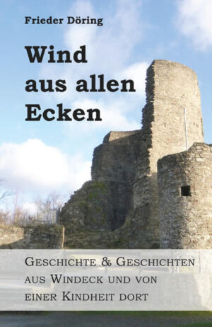 „Geschichte besteht aus Geschichten - und nur aus Geschichten! Und Geschichten erzählen ist eine alte Familientradition. Ich bin dankbar, sie noch intensiv erlebt zu haben mit all den fantasievollen Ausschmückungen, die dazugehören, und die man, wenn sie oft gewaltig und bizarr wurden, bei uns den »Schloadoner Wönkt« (Schladerner Wind) nannte, für den der Ort berühmt-berüchtigt war!“ Frieder Döring hat diesen Wind tief in sich aufgesogen. Ausgehend von den Gründerfamilien seines Heimatortes lässt der Autor die über viele Generationen ­gesammelten Überlieferungen ebenso aufleben wie seine Kindheit, von der er 70 Jahre später sagt, dass substanziell schon alles in ihr da gewesen sei.