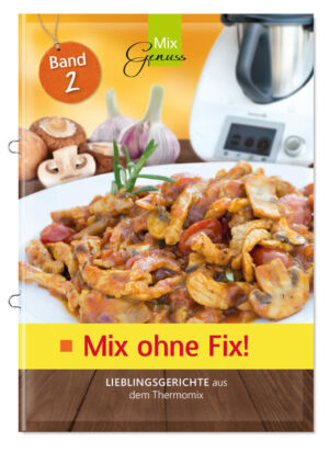 Viele warten schon sehnsüchtig darauf: Vom Bestseller unter allen MixGenuss Heften gibt es nun einen 2. Band. Es erwarten Sie viele neue Gerichte wie z.B. Gratinierte Schweinemedaillons, Camembertschnitzel, Zucchini-Moussaka oder auch Klassiker wie Lasagne, Chili con Carne oder Gulasch. Mithilfe Ihres Thermomix in Kombination mit Pfanne oder Backofen sind die Rezepte fix zubereitet und begeistern die ganze Familie! Die Rezepte sind für 2-4 Portionen, fast alle Gerichte lassen sich aber problemlos verdoppeln.