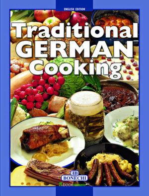 Sammlung traditioneller regionaler deutscher Rezepte mit zahlreichen Abbildungen und Step-by-Step Fotos, englischer Text. Inhaltlich identisch mit "Cucina tedesca", "Cocina alemana" und "Cuisine allemande", die jeweils als Broschur und Hardcover im gleichen Verlag erschienen sind!