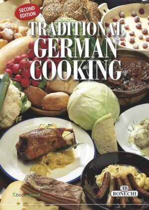 Sammlung traditioneller regionaler deutscher Rezepte mit zahlreichen Abbildungen und Step-by-Step Fotos, englischer Text. Inhaltlich identisch mit "Cucina tedesca", "Cocina alemana" und "Cuisine allemande", die jeweils als Broschur und Hardcover im gleichen Verlag erschienen sind!