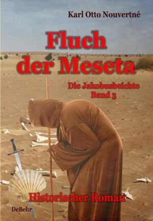 Im tiefen Mittelalter. Der Bauer José Navaz entdeckt im Schneesturm zwei Körper, fast entseelt - es sind der Pilger Bernhardt und seine Begleiterin Louise. Dem Tode näher als dem Leben, wird Bernhardt von Mönchen eines Klosters gepflegt. Doch noch liegt das Gefahrvollste vor ihm. Sein Weg nach Santiago de Compostela soll ihn bald weiter durch unwirtliches und lebensbedrohliches Gelände führen - durch die Meseta, bevölkert von dunklen Gestalten. Derweil wird nach dem Tod des Königs Sancho auf der Burg Inrúna um die Macht gebuhlt. Um den Thron von Navarra entbrennen Intrigen. Am Kampf um die Macht ist auch Graf Raymond Escou von Navarra beteiligt, der Vater von Louise. In all den Wirren breitet sich fast unbemerkt eine Gefahr für Leib und Leben aller aus - die Pest hält Einzug im Land und fordert alsbald ihren tödlichen Tribut. 3. Band der Erfolgstrilogie "Die Jakobusbeichte".