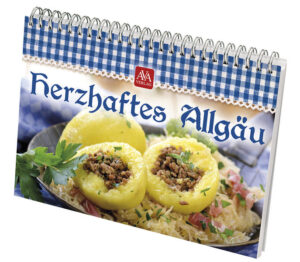 Herzhaftes Allgäu Das Allgäu ist bekannt für seine typisch reichhaltige und herzhafte Küche. Die beliebtesten und besten Rezepte aus dem Allgäu finden Sie in unserem neuen Kochbuch "Herzhaftes Allgäu". 162 S., 21 x 16 cm Spiralbindung Best.-Nr. 0232 Preis 14,50 €