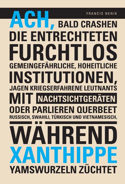 Dies ist ein Buch über einen uruguayanischen Unruhestifter. Und eins über einen englischen Elfmeterschützen, dem eine Elfe erscheint. Dies ist aber auch ein Buch über einen belgischen Bibelforscher, der von einer bumsfidelen Bibliothekarin bestiegen wird. Und selbstverständlich auch eins über ein Weibsbild, das Weltmeisterin im Wurstgesteckwinden werden will. Desweiteren spielen mit: ein coupierter Chow-Chow, ein humpelnder Handwerker mit einer Hasenpfote, jadegrüne Jockeys, die Juwelen jagen, dutzende durchtrainierte Dreizentnerpolizisten, ein tölpelhafter teutonischer Träumer sowie jede Menge irrsinnig irrlichternde Idioten.