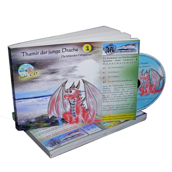 Thamir der junge Drache 1 incl. CD (Nur solange Vorrat reicht. Danach nur noch digital erhältlich) Thamir der junge Drache findet durch die Hilfe eines Freundes auf abenteuerliche Weise den Sinn des Lebens. Sein größtes Abenteuer wird es aber sein, seine Fähigkeit zu entdecken und den Glauben an sich selbst. Nicht nur ein gewöhnliches Kinderbuch! Wenn sich ihr Kind plötzlich schneller von einer Krankheit erholt, deutlich länger gesund bleibt oder sich bei einer Erkrankung nur noch deutlich schwächere Symptome zeigen, könnte es an einem Kinderbuch von Märchenwächter handeln. Alternative Heilmethoden in form von Schwingungen und Suggestionen zur Unterstützung der natürlichen Selbstheilungskräfte der Kinder befinden sich auf der beiliegenden CD. 4 Hauptmerkmale unserer Kinderbücher: 1.) Ein Märchenbuch 2.) Ein Hörbuch 3.) Ein Malbuch 4.) Gesundheitsunterstützende Elemente aus der Erfahrungsheilkunde, sowie der Traditionellen Chinesischen Medizin, welche die natürlichen Selbstheilungskräfte der Kinder aktivieren und anregen sollen, um deutlich schneller zu gesunden, wenn diese mal krank sind, bzw. die Gesundheit noch zu stärken, wenn sie gesund sind. Aber das ist noch nicht alles. Die Kinder lernen darüber hinaus in unseren (jeweils abgeschlossenen) Teilen wichtige Dinge für und über das Leben. Viel mehr als "nur" ein Märchenbuch: 1.) Die erste Möglichkeit dieses Buch einzusetzen wäre natürlich, es als Leseoder Vorlesebuch zu nutzen. Wenn sie während des Vorlesens jedoch zusätzlich die Background- Klänge zuschalten, die sich auf der beiliegenden CD befinden, erhöhen sie damit nicht nur die Spannung der Geschichte, sie unterstützen auch gleichzeitig die Gesundheit ihres Kindes, da die Klänge direkt auf die 7 Hauptenergiezentren des menschlichen Körpers abzielen. 2.) Auch können diese Klänge sehr gut zur Beruhigung oder für das Einund Durchschlafen genutzt werden, denn so kann das Kind schneller in den wichtigen, heilenden Tiefschlaf gelangen. 3.) Niemand hat Zeit dem Kind vorzulesen? Sie haben die komplette Geschichte als Hörbuch mit heil- unterstützenden Elementen und noch spannenderen Geräuschen ebenfalls auf der beiliegenden CD. 4.) Das Buch ist auch als Malbuch nutzbar. Kinder können die Figuren aus der Geschichte ausmalen, denn wir haben entsprechende Schwarzweißzeichnungen genau für diesen Zweck integriert. Aber das Tollste für die Kids wird sicherlich die Tatsache sein, dass sie das Gefühl haben, der Hauptfigur in der jeweiligen Geschichte wirklich helfen zu können. Eine entsprechende Passage ist in der Hörbuchversion integriert. Diese Passage ist speziell so aufgebaut, dass sie zusätzlich noch einmal ganz intensiv auf die natürlichen Selbstheilungskräfte abzielt. Wir denken weiter und lassen unsere Kinderbücher im praktischen Din A5 Taschenbuchformat herstellen, damit sie diese z.B. für die Urlaubsreise besser verstauen können. Wenn ihnen ihr Kind das Beste wert ist und sie die Gesundheit unterstützen wollen, schenken sie Bücher von Märchenwächter. Kurzbeschreibung die Geschichte: Thamir der junge Drache entdeckt durch die Hilfe eines Freundes auf abenteuerliche Weise den Sinn des Lebens. Sein größtes Abenteuer wird es aber sein, seine Fähigkeit zu entdecken und den Glauben an sich selbst. Sie tun etwas Gutes: Mit dem Kauf dieses Buches helfen Sie uns Kindern zu helfen, die schwer erkrankt sind. Einen Teil der Einnahmen werden wir dazu verwenden, dieses Kinderbuch in entsprechenden Einrichtungen (in Deutschland) wie z.B. Kinderkrankenhäusern kostenlos an die Kleinen zu verteilen. Deshalb ist der Preis des ersten abgeschlossenen Teils auch etwas höher. Wir hoffen durch die beiliegende CD die natürlichen Selbstheilungskräfte der Kinder so zu unterstützen, dass eine Genesung bzw. schnellere Genesung stattfinden kann. Selbst wenn nur 1 Kind dadurch wieder gesund wird, hat sich das Projekt Märchenwächter schon gelohnt. Altersempfehlung: 4- 10 Der Gesetzgeber verlangt folgenden Text: Dieses Werk ersetzt in keinster Weise einen Arzt oder Apotheker und vermittelt dieses auch nicht. Ausdrücklich wird empfohlen, bei Krankheiten eine medizinische Diagnose vom Arzt oder Therapeuten einzuholen und eine entsprechende Therapiebegleitung durchzuführen. Einige der vorgestellten Maßnahmen weichen möglicherweise von der gängigen medizinischen Lehrmeinung ab, und resultieren aus der Erfahrungsheilkunde.