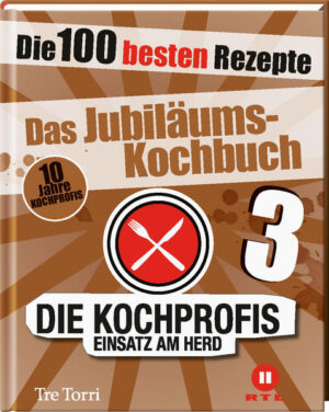 Die Kochprofis feiern ihr 10-jähriges Jubiläum. Über 300 Sendungen, tausende Minuten Bildmaterial, unzählige Testgerichte – das ist die Bilanz nach 10 Jahren Kochprofis. Dieser Erfolg wird gefeiert. Und zwar mit dem großen Jubiläums-Kochbuch. Neben den 10 besten Rezepten in 10 Themenkapiteln von Schnitzel bis Pasta, werden diesmal auch die Fans der Sendung ihre Rezepte präsentieren. Die 100 besten Rezepte aus dem Kochprofi-Rezeptwettbewerb und der Sendung gesammelt auf 160 Seiten – ein Jubiläum nicht nur für Fans.