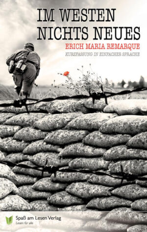 Vor 100 Jahren brach der Erste Weltkrieg aus. Er wurde in Europa, Afrika und dem Nahen Osten geführt. Über 17 Millionen Menschen verloren ihr Leben. Um an die Ereignisse dieser Zeit zu erinnern, veröffentlicht der Spaß am Lesen Verlag eine der bekanntesten Anti-Kriegserzählungen weltweit: In seinem Roman Im Westen nichts Neues beschreibt Erich Maria Remarque das Schicksal des achtzehnjährigen Schülers Paul Bäumer und seiner Klassenkameraden. Weil ein Lehrer sie dazu drängt, melden sich alle als Soldaten. An der Front erleben sie die Grausamkeit des Krieges. All das hatten sie sich so nie vorgestellt.