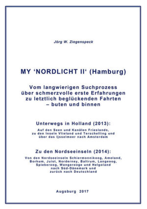 Das Märchen der Gebrüder Grimm, von einem, der auszog das Fürchten zu lernen, ist sicherlich bekannt: So ähnlich erging es dem Autorenehepaar, als der Entschluss gefasst war, sich vom geliebten Segelschiff zu trennen und auf ein motorbetriebenes Fahrzeug umzusteigen. Schon der Verkauf des Schiffes, das zwanzig Jahre lang Sommer für Sommer ihr Zuhause war, brachte erhebliche und unerwartete Probleme mit sich, die Suche nach einer gebrauchten Motoryacht manche schlaflose Nacht. - Davon ist unverblümt, offen und ehrlich im ersten Teil des Buches die Rede. Und wer einen ähnlichen Wechsel in Kürze realisieren möchte, ist gut beraten, aus den gemachten Erfahrungen, die hier ausgebreitet werden, zu lernen, denn aus Fehlern anderer Segelkameraden können tatsächlich wichtige Konsequenzen gezogen werden. - Fürchten darf man sich nicht ! Watt mutt, dat mutt ! Danach begannen die ersten, behutsamen Versuche, sich mit dem erworbenen Schiff anzufreunden, die einfühlsam geschildert werden. Alles ist anders, alles fühlt sich anders an und alles muss anders gemacht werden. - Das optimale neue Schiff gibt es nicht, wohl aber einen mutigen und beherzten Annäherungsversuch. Und wenn der einigermaßen gelingt, kann zunächst einmal aufgeatmet werden. Danach wachsen dann auch die positiven Gefühle und das Schiff wird innerlich adoptiert. Dieser Prozess dauerte zwei lange Sommer, die Gisela und Jörg W. Ziegenspeck in Holland (Friesland und Ijsselmeer) bzw. entlang der west- (Vlieland, Terschelling, Ameland, Schiermonnikoog) und ostfriesischen (Borkum, Juist, Norderney, Baltrum, Langeoog, Spiekeroog, Wangerooge) Küste unterwegs waren. Kulturell bedeutsam wurden Aufenthalte in Amsterdam (u.a. Rijsmuseum und Van-Gogh-Museum) und Emden (Kunsthalle), wo wahre Schätze entdeckt wurden. Die Insel Helgoland war dann ein Muss auf dem Nordseetörn von Wangerooge zur Eidermündung. Über die Eider und den Nordostseekanal ging es nach Kiel und Eckernförde, von dort in die „Dänische Südsee“ bis zur Insel Møn und ihrem Apendix Nyord. Um Gedser Odde (Falster) herum erreichte MY ‘NORDLICHT II‘ die Lübecker Bucht. Und über den Elbe-Lübeck-Kanal gelangte das Ehepaar elbabwärts fahrend zum Heimathafen Hamburg. Das Buch besticht durch seine vielen Farbfotographien und durch einen Text, der Leser und Leserinnen und Leser geradezu zum Mitreisen und -erleben einlädt. Gisela Brehmer-Ziegenspeck und Jörg W. Ziegenspeck mögen Menschen, Länder und Kulturen - das merkt man. Sie war bis zum Erreichen der Altersgrenze niedergelassene Kinderärztin in Hamburg, er umtriebiger Hochschullehrer an der Universität in Lüneburg. Einer seiner wissenschaftlichen Schwerpunkte war die Segel- und Erlebnispädagogik. Nun machten sich beide auf, um zu beweisen, dass es auch im Alter möglich ist, Erlebnisse zu suchen und deren Erträge in das immer kostbarer werdende Lebenskonzept sinnvoll zu integrieren.