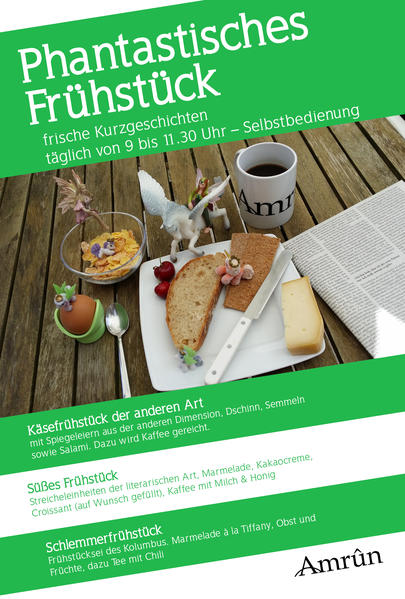 Frühstück ist die wichtigste Mahlzeit des Tages. Aber stell dir vor, dein Essen spricht plötzlich mit dir! Die Wurst wird zur Prinzessin, die Butter blutet und dem Brötchen entspringt ein Dschinn. Wirst du verrückt oder steckt etwas anderes dahinter? Magie oder Menschenhand? Nach diesen 22 Geschichten wirst du dein Frühstück ganz sicher mit anderen Augen sehen. Kurzgeschichten mit Anita Aichholzer, Anja Ollmert, Bernd Meyer, C. M. Singer, Simona Turini, David Rohlmann, Fred Guggenberger, Inka Mareila, Mendea de Scalett, Lily Beier, Lora Horst, Markus Kastenholz, Nina Egli, Peter Biedermann, Romana Grimm, Sabine Frambach, Sabine Osman, Sabrina Železný, Tanja Rast, Charly Blood, Rike Winthert, Wolfgang Rendl