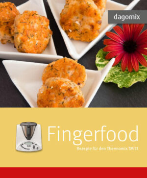 Ein Kochbuch mit Rezepten speziell für den Thermomix. Das Buch enthält 36 unterschiedliche Rezepte für Fingerfood mit Bild und verständlicher Beschreibung. Von Minipizzen, Spargelmouse bis zu Garnelen-Krabben-Frikadellen sind viele unterschiedliche Rezepte fürs nächste Buffet zu finden.