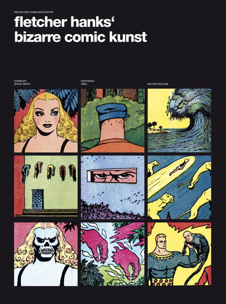 Perlen der Comicgeschichte Band 3 Fletcher Hank’s bizarre Comic Kunst Art Genialität oder Primitivität? Am Werk von Fletcher Hanks scheiden sich die Meinungen, wie an keinem zweiten Zeichner amerikanischer Golden Age Comics der späten 30er und frühen 40er Jahre. Dabei dürfte Hanks einer der sehr wenigen Cartoonisten seiner Zeit gewesen sein, die echte künstlerische Aspekte in ihre Arbeit eingebracht haben Surreales wie flammende, körperlose Klauenhände, die in afrikanischen Dschungeln herumgeistern, Figuren, die wie bei René Magritte in der Schwerelosigkeit gehalten werden, fliegende Panther, die an Dali erinnern, Experimente mit grafischen und textlichen Wiederholungseffekten und Mustern, die bei Hanks Ideenreichtum und der kreativen Abgedrehtheit all seiner Strips, nicht bloß formelhaft daherkommen. Das alles in einem Minimalstil, der schon Elemente der Pop Art Comics aus den 60ern vorwegzunehmen scheint und auch Assoziationen an die Exzentrik der Outsider Kunst hervorruft. Hanks war nur knapp über ein Jahr um 1940 für die Comic Books tätig. Umso bemerkenswerter das starke neuerliche Interesse an seinen Arbeiten, das sich nach über 70 Jahren auch in umfangreichen Buchwiederveröffentlichungen in USA und Italien spiegelt. Der Band hat 104 insgesamt Seiten mit 12 abgeschlossenen Geschichten aus Fletcher Hanks’ Feder und eine ausführliche Biografie des Künstlers.