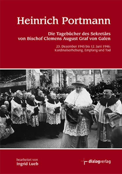 Dr. Heinrich Portmann war seit Ende November 1938 Sekretär des Bischofs Clemens August Graf von Galen. Seine Tagebuch-Einträge vom 23.12.1945 bis 12.6.1946 beschreiben die Nachricht von der Aufnahme dreier Deutscher Bischöfe in das Kardinalskollegium durch Papst Pius XII., eine Romreise mit Hindernissen und Überraschungen, die traditionsreichen Feierlichkeiten in der Ewigen Stadt, Besuche in italienischen Kriegsgefangenenlagern, den großen Empfang in Münster, die plötzliche Erkrankung und den Tod des Kardinals nur sechs Tage später. Mit der Beerdigung und der ersten Rezeption endet dieses Tagebuch. Zusammen mit einem umfangreichen Anmerkungsapparat der Bearbeiterin Ingrid Lueb ermöglichen die Einträge eine differenziertere Sicht auf den Kardinal, den "Löwen von Deutschland".