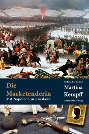 1812. Überleben! Nur darum geht es noch für die junge Marketenderin Juliane Assenheimer, die sich mit dem Heerestross der Württemberger Napoleons Großer Amee angeschlossen hat. Denn der Feldzug nach Moskau gerät zur Katastrophe. In eisiger Kälte, in einer von Hass und Gewalt geprägten Männerwelt muss sich Juliane ihrer Haut erwehren. Als sie an der Beresina von den fliehenden Truppen Napoleons abgeschnitten wird und in russische Gefangenschaft zu geraten droht, können ihr auch ihr Mann, der Korporal Matthäus und ihre heimliche Liebe Johannes Gerter nicht mehr helfen. Doch Juliane gibt nicht auf. Mit Mut und Energie meistert sie Schicksalsschläge und lehnt sich gegen Gewalt und Unrecht auf, bis sich ihre Lage in Moskau zuspitzt. Ausgerechnet dort begegnet sie Johannes Gerter wieder. Für die Neuauflage ihres Debütromans hat Martina Kempff die Geschichte ihrer Vorfahrin komplett überarbeitet. Die Romanhandlung orientiert sich an den Tagebuchaufzeichnungen eines württembergischen Offiziers, der Napoleons Russlandfeldzug überlebt hat. Ein reich bebildertes Nachwort rückt dem Leser die Zeit Napoleons in greifbare Nähe.