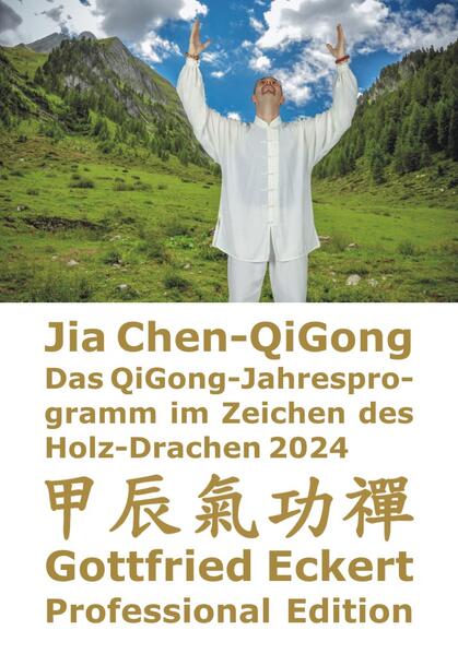 Jia Chen- QiGong. Das QiGong- Jahresprogramm im Zeichen des Holz- Drachen 2024. Das chinesische Jahr des Holz- Drachen beginnt nach dem Sonnenkalender am 4. Februar 2024 um 16:29 Uhr und endet am 3. Februar 2025 um 22:11 Uhr. Das in diesem Buch präsentierte QiGong- Jahresprogramm ist passgenau auf die Energiematrix des Holz- Drachen- Jahres kodiert. Es balanciert die vitalen Wirkkräfte systematisch, bedarfsgerecht und zielgerichtet aus und unterstützt dabei, in Einklang mit den betreffenden Jahresenergien zu kommen. Das Jia Chen- QiGong ist auf der Grundlage traditioneller Übungen und Techniken von Gottfried Eckert entwickelt worden. Es eröffnet einen harmonischen und mehrdimensionalen, effektiv- nachhaltigen QiGong- Übungsweg für Einsteigerinnen und Einsteiger, als auch für fortgeschrittene Praktizierende, die an persönlicher Entwicklung und Transformation interessiert sind. Die zugrunde liegende einzigartige Konzeption berücksichtigt dabei in besonderer Weise die Bedürfnisse der Menschen im westlichen Kulturkreis