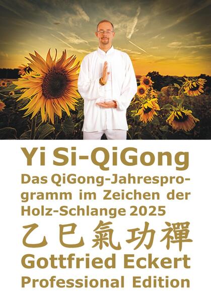 Yi Si-QiGong. Das QiGong-Jahresprogramm im Zeichen der Holz-Schlange 2025. Das chinesische Jahr der Holz-Schlange beginnt nach dem Sonnenkalender am 3. Februar 2025 um 22:12 Uhr und endet am 4. Februar 2026 um 04:03 Uhr. Das in diesem Buch präsentierte QiGong-Jahresprogramm ist passgenau auf die Energiematrix des Holz-Schlangen-Jahres kodiert. Es balanciert die vitalen Wirkkräfte systematisch, bedarfsgerecht und zielgerichtet aus und unterstützt dabei, in Einklang mit den betreffenden Jahresenergien zu kommen. Das Yi Si-QiGong ist auf der Grundlage traditioneller Übungen und Techniken von Gottfried Eckert entwickelt worden. Es eröffnet einen harmonischen und mehrdimensionalen, effektiv-nachhaltigen QiGong-Übungsweg für Einsteigerinnen und Einsteiger, als auch für fortgeschrittene Praktizierende, die an persönlicher Entwicklung und Transformation interessiert sind. Die zugrunde liegende einzigartige Konzeption berücksichtigt dabei in besonderer Weise die Bedürfnisse der Menschen im westlichen Kulturkreis