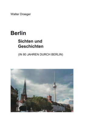 Berlin-Sichten? Man kann die Stadt von innen oder von außen, aus der Nähe oder aus der Ferne, von oben und von unten, als Berliner oder als Besucher betrachten. Selbst nach zeitweiliger Abwesenheit bietet die Stadt neue Bilder, oft zu ihrem Vorteil. Berlin in 80 Jahren. Das ist nur ein Zehntel der Zeit, die Berlin zählt. Ihr 800-jähriges Jubiläum stand 1937 bevor. Woher kamen die Berliner im steten Zustrom der Jahrhunderte und wovon lebten Sie? Zweifellos zählt zu den positiven Erlebnissen der letzten 80 Jahre vor allem der 8. Mai 1945. Krieg, Tod und Zerstörung waren beendet, doch die Schande von Terror und Fremdherrschaft lag über der Stadt. Deshalb wurden die Treffen der Weltjugend 1951 und 1973 in Berlin zu guten Signalen für die Zukunft der Stadt. Den mühsamen Wiederaufbau begleitete die Spaltung der Stadt, bis schließlich die Wiedervereinigung den Berlinern sowohl Vor-als auch Nachteile brachte. Doch wie deutet sich die Zukunft an? Die Sichten auf Berlin sind oft mit Vergleichen zu anderen Städten verbunden. Das verdeutlicht sowohl für Berliner, als auch für Ihre Besucher die Besonderheiten und Eigenheiten unserer schönen Stadt. Es regt zum Nachdenken für eigene Vergleiche an.